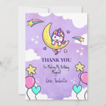 Unicórnio Mágico Obrigado Presente de Aniversário 