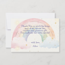 Cartão De Agradecimento unicórnios mágicos e arco-íris anos