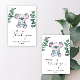 Cartão De Agradecimento Ursa koala obrigado chá de bebê