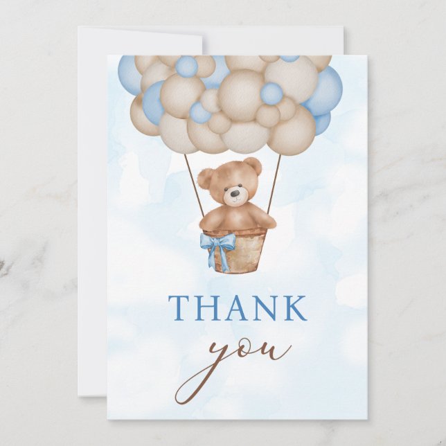 Cartão De Agradecimento Ursinho Bebê (Frente)