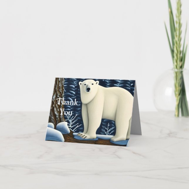 Cartão De Agradecimento Urso Branco excelente Do Norte (Frente)