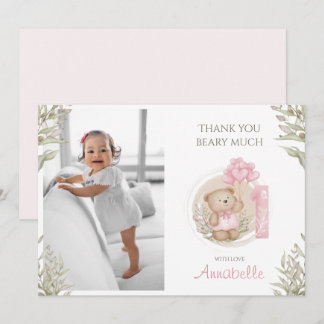 Cartão De Agradecimento Urso de Corda | PRIMEIRO ANIVERSARIO | Foto