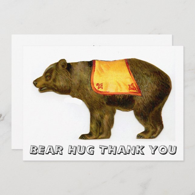 Cartão De Agradecimento Urso de espetáculo de circo (Frente/Verso)