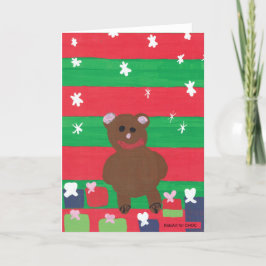 Cartão De Agradecimento Urso de Férias - Arte Infantil para o CHOC