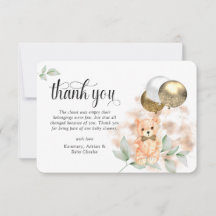 Urso de pelúcia-branca e balões Chá de fraldas neu