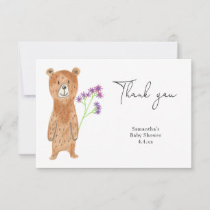 Cartão De Agradecimento Urso de pelúcia obrigado baby shower