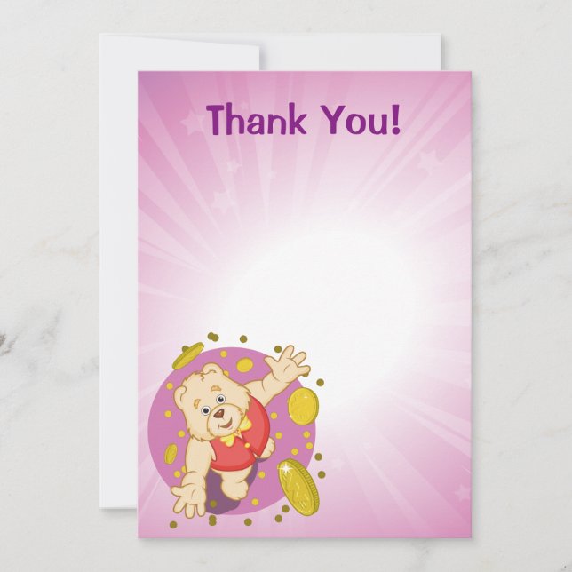 Cartão De Agradecimento Urso de Quizzy (Frente)