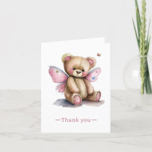 Cartão De Agradecimento Urso de Teddy com Asas