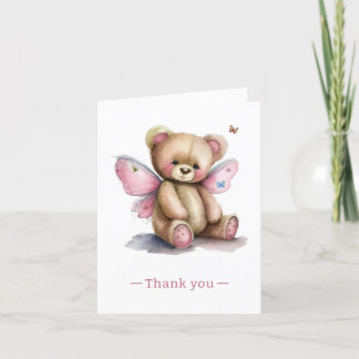 Cartão De Agradecimento Urso de Teddy com Asas