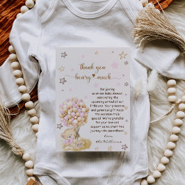 Cartão De Agradecimento Urso de Teddy Segurando Chá de fraldas de Balões R