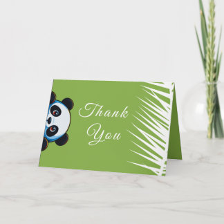 Cartão De Agradecimento Urso Panda Fofo Folhas Tropicais Dobra Obrigado