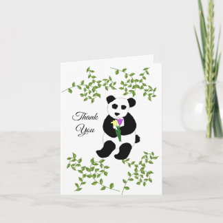 Cartão De Agradecimento Urso Panda Relaxando Obrigado