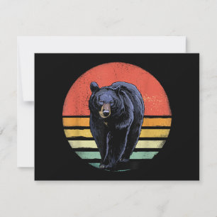 Cartão De Agradecimento Urso Preto da Imagem Retroativa