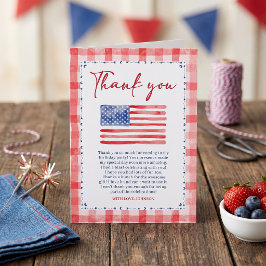 Cartão De Agradecimento USA Independence Day Birthday Thank You Card