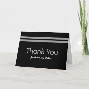 Cartão De Agradecimento USHER Bold Stripe Casamento OBRIGADO