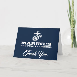 Cartão De Agradecimento USMC O Pouco Logotipo Orgulhoso Empilhado - Branco