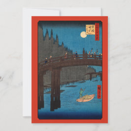 Cartão De Agradecimento Utagawa Hiroshige - Ponte de Kyoto pela Lua