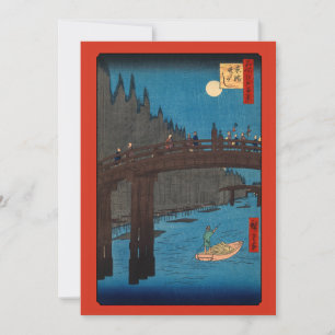 Cartão De Agradecimento Utagawa Hiroshige - Ponte de Kyoto pela Lua