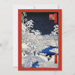 Cartão De Agradecimento Utagawa Hiroshige - Ponte do Tambor em Meguro