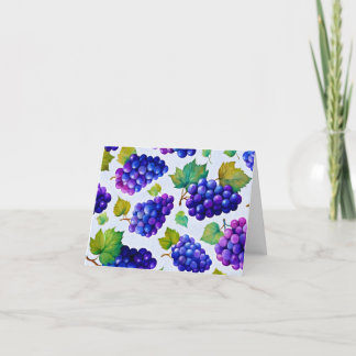 Cartão De Agradecimento Uvas groovy coloridas arte de frutas em aquarela