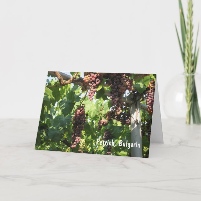 Cartão De Agradecimento Uvas Petrich, Bulgária (Frente)