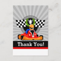 VÁ Festa de aniversário KART Obrigado cartas