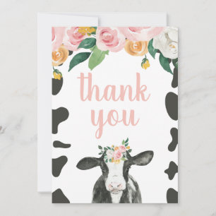 Cartão De Agradecimento Vaca Sagrada Ginga Rosa Floral Aniversário Obrigad