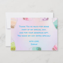 Cartão De Agradecimento Vamos par tea bobba aniversário