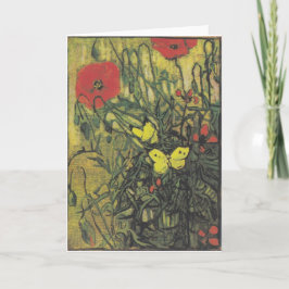 Cartão De Agradecimento Van Gogh Borboleta Flores Destino da Paz