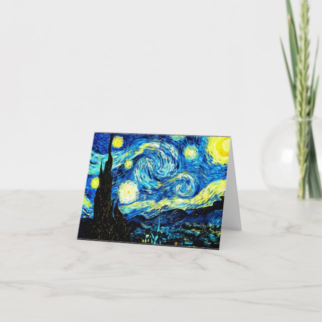 Cartão De Agradecimento Van Gogh - Noite Estrelada (Frente)