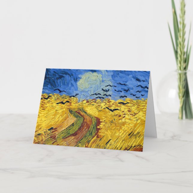 Cartão De Agradecimento Van Gogh Wheat Fields impressionista Painting (Frente)