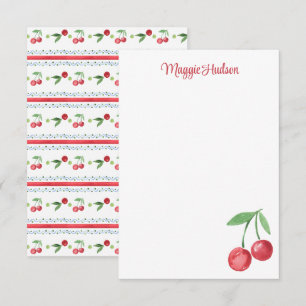 Cartão De Agradecimento Vanguarda Cherries Watercolor