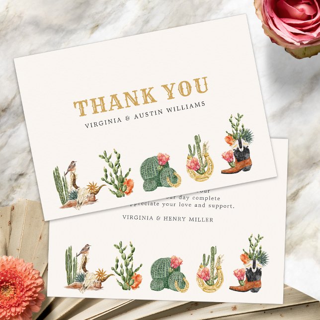 Cartão De Agradecimento Vaqueiro Ocidental (Boho Western Cowboy Thank You Card by Painted Paperie
)