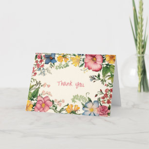 Cartão De Agradecimento Várias Flores, Arte, Seu Texto