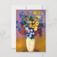Vaso Branco com Flores Odilon Redon