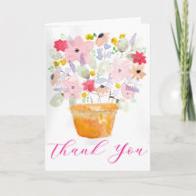 Cartão de Agradecimento Vaso de Flores