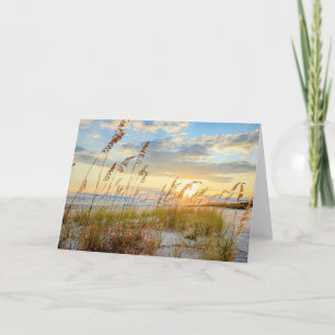 Cartão De Agradecimento Vazio 5 x 7 - Aveia do mar de cartas na praia