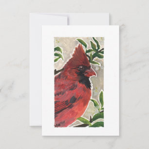 Cartão De Agradecimento Vazio - Aquarela Cardinal