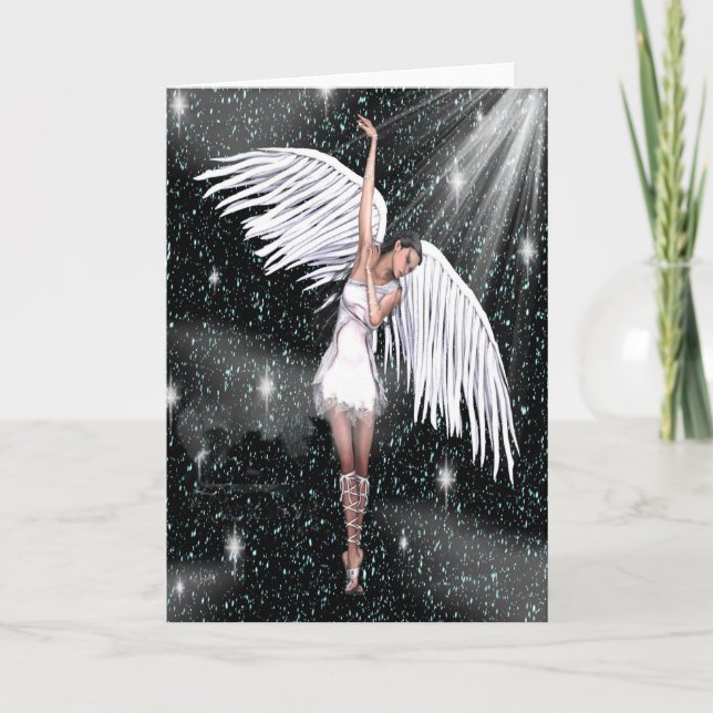 Cartão De Agradecimento Vazio da placa Angel Note no Dentro (Frente)