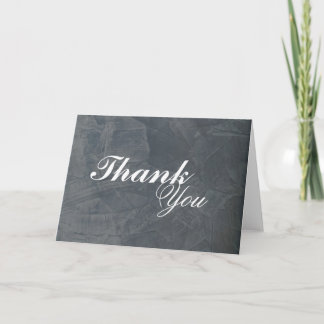 Cartão De Agradecimento Vazio De Cinza De Chapa Elegante Obrigado