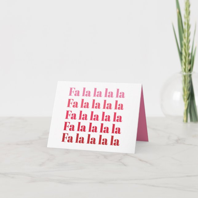 Cartão De Agradecimento vazio de Natal "Fa La La" Notecard (Frente)