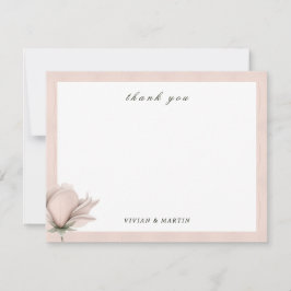 Cartão De Agradecimento Vazio Floral de Casamento de Inverno