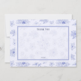 Cartão De Agradecimento Vazio Floral de Sombra Neutral Elegante Obrigado