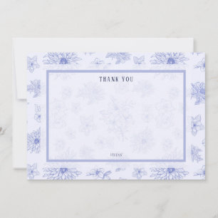 Cartão De Agradecimento Vazio Floral de Sombra Neutral Elegante Obrigado