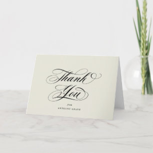 Cartão De Agradecimento Vazio Ivory Elegant Script Graduação