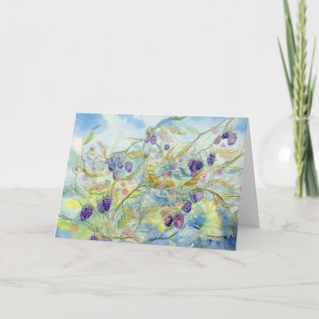 Cartão De Agradecimento Vazio Notecard Blackberry (Frente)