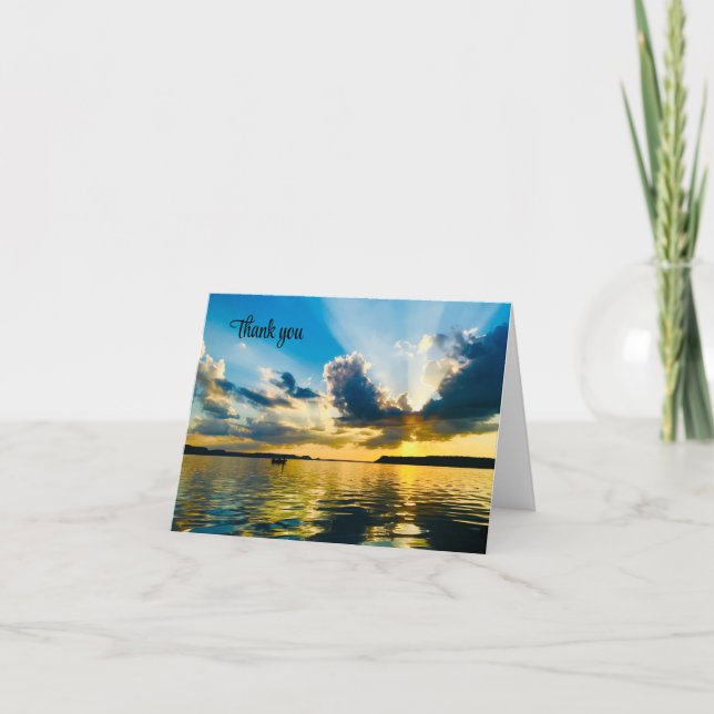 Cartão De Agradecimento Vazio Obrigado Sunset (Frente)