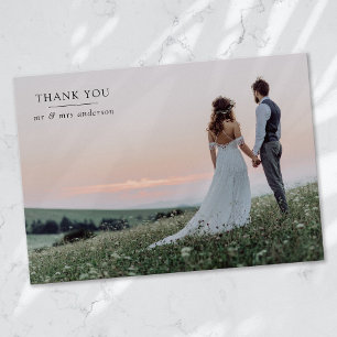Cartão De Agradecimento Vazio para o casamento de fotos personalizadas da