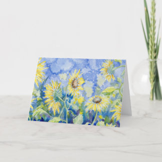 Cartão De Agradecimento vazio "Roadside Sunflower" Notecard