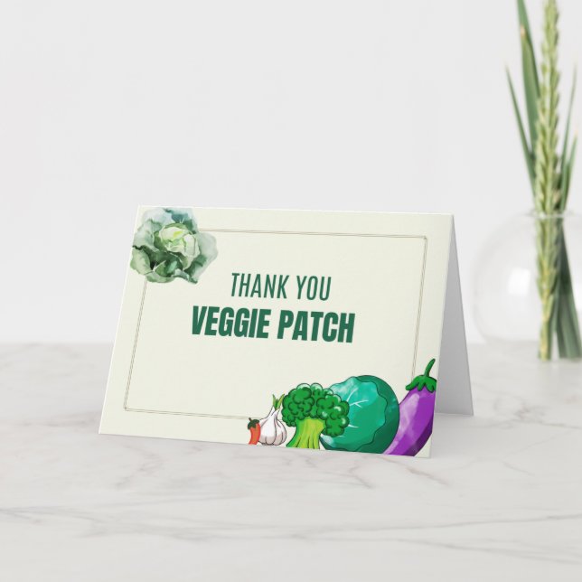Cartão De Agradecimento Veggie Patch Watercolor Thank You (Frente)
